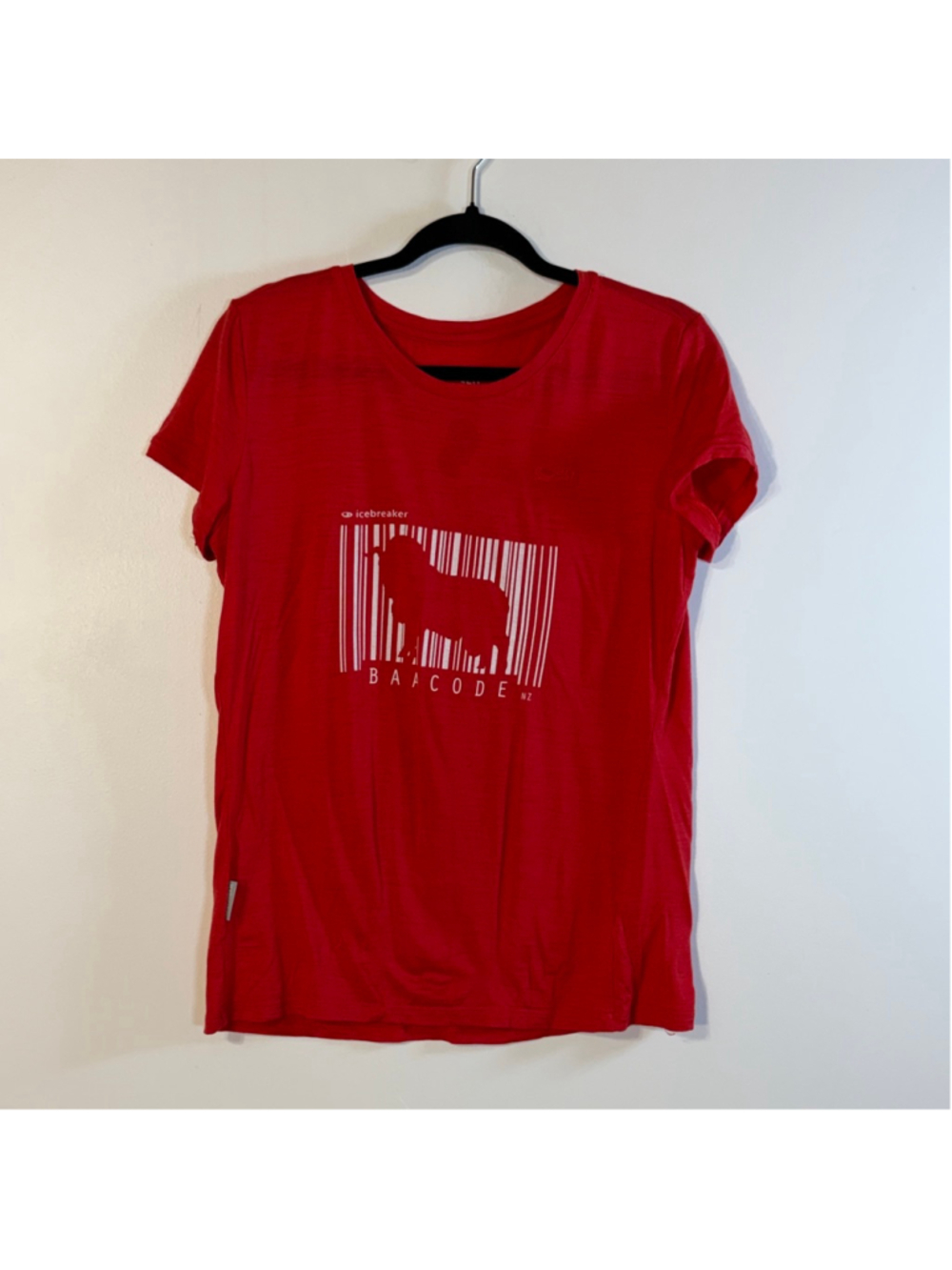 Icebreaker Super Fine Ultra Lite 150 Red Merino Wool T-Shirt Women’s Large